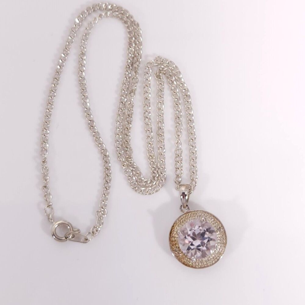 Pink Amethyst 3 Carats Pendant Necklace with Chain